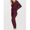 imageANRABESS Womens Two Piece Outfits Sweater Lounge Sets Long Sleeve Zip Up Knit Pullover Jogger Pants Tracksuit Travel OutfitsBurgundy