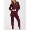 imageANRABESS Womens Two Piece Outfits Sweater Lounge Sets Long Sleeve Zip Up Knit Pullover Jogger Pants Tracksuit Travel OutfitsBurgundy