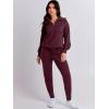 imageANRABESS Womens Two Piece Outfits Sweater Lounge Sets Long Sleeve Zip Up Knit Pullover Jogger Pants Tracksuit Travel OutfitsBurgundy
