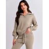imageANRABESS Womens Two Piece Outfits Sweater Lounge Sets Long Sleeve Zip Up Knit Pullover Jogger Pants Tracksuit Travel OutfitsCamel