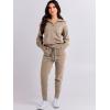 imageANRABESS Womens Two Piece Outfits Sweater Lounge Sets Long Sleeve Zip Up Knit Pullover Jogger Pants Tracksuit Travel OutfitsCamel