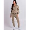 imageANRABESS Womens Two Piece Outfits Sweater Lounge Sets Long Sleeve Zip Up Knit Pullover Jogger Pants Tracksuit Travel OutfitsCamel