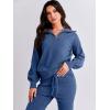 imageANRABESS Womens Two Piece Outfits Sweater Lounge Sets Long Sleeve Zip Up Knit Pullover Jogger Pants Tracksuit Travel OutfitsDark Blue