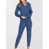 imageANRABESS Womens Two Piece Outfits Sweater Lounge Sets Long Sleeve Zip Up Knit Pullover Jogger Pants Tracksuit Travel OutfitsDark Blue