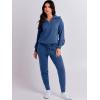 imageANRABESS Womens Two Piece Outfits Sweater Lounge Sets Long Sleeve Zip Up Knit Pullover Jogger Pants Tracksuit Travel OutfitsDark Blue