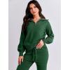 imageANRABESS Womens Two Piece Outfits Sweater Lounge Sets Long Sleeve Zip Up Knit Pullover Jogger Pants Tracksuit Travel OutfitsDeep Green