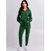 imageANRABESS Womens Two Piece Outfits Sweater Lounge Sets Long Sleeve Zip Up Knit Pullover Jogger Pants Tracksuit Travel OutfitsDeep Green