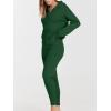 imageANRABESS Womens Two Piece Outfits Sweater Lounge Sets Long Sleeve Zip Up Knit Pullover Jogger Pants Tracksuit Travel OutfitsDeep Green