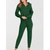 imageANRABESS Womens Two Piece Outfits Sweater Lounge Sets Long Sleeve Zip Up Knit Pullover Jogger Pants Tracksuit Travel OutfitsDeep Green