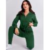 imageANRABESS Womens Two Piece Outfits Sweater Lounge Sets Long Sleeve Zip Up Knit Pullover Jogger Pants Tracksuit Travel OutfitsDeep Green