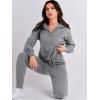 imageANRABESS Womens Two Piece Outfits Sweater Lounge Sets Long Sleeve Zip Up Knit Pullover Jogger Pants Tracksuit Travel OutfitsGrey