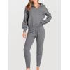 imageANRABESS Womens Two Piece Outfits Sweater Lounge Sets Long Sleeve Zip Up Knit Pullover Jogger Pants Tracksuit Travel OutfitsGrey
