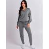 imageANRABESS Womens Two Piece Outfits Sweater Lounge Sets Long Sleeve Zip Up Knit Pullover Jogger Pants Tracksuit Travel OutfitsGrey