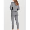 imageANRABESS Womens Two Piece Outfits Sweater Lounge Sets Long Sleeve Zip Up Knit Pullover Jogger Pants Tracksuit Travel OutfitsGrey