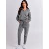 imageANRABESS Womens Two Piece Outfits Sweater Lounge Sets Long Sleeve Zip Up Knit Pullover Jogger Pants Tracksuit Travel OutfitsGrey