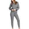 imageANRABESS Womens Two Piece Outfits Sweater Lounge Sets Long Sleeve Zip Up Knit Pullover Jogger Pants Tracksuit Travel OutfitsGrey