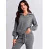 imageANRABESS Womens Two Piece Outfits Sweater Lounge Sets Long Sleeve Zip Up Knit Pullover Jogger Pants Tracksuit Travel OutfitsGrey
