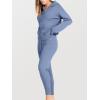 imageANRABESS Womens Two Piece Outfits Sweater Lounge Sets Long Sleeve Zip Up Knit Pullover Jogger Pants Tracksuit Travel OutfitsGrey Blue