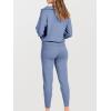 imageANRABESS Womens Two Piece Outfits Sweater Lounge Sets Long Sleeve Zip Up Knit Pullover Jogger Pants Tracksuit Travel OutfitsGrey Blue