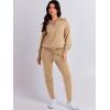 imageANRABESS Womens Two Piece Outfits Sweater Lounge Sets Long Sleeve Zip Up Knit Pullover Jogger Pants Tracksuit Travel OutfitsKhaki