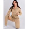 imageANRABESS Womens Two Piece Outfits Sweater Lounge Sets Long Sleeve Zip Up Knit Pullover Jogger Pants Tracksuit Travel OutfitsKhaki