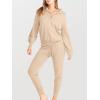 imageANRABESS Womens Two Piece Outfits Sweater Lounge Sets Long Sleeve Zip Up Knit Pullover Jogger Pants Tracksuit Travel OutfitsPink Apricot