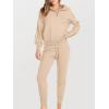 imageANRABESS Womens Two Piece Outfits Sweater Lounge Sets Long Sleeve Zip Up Knit Pullover Jogger Pants Tracksuit Travel OutfitsPink Apricot