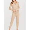imageANRABESS Womens Two Piece Outfits Sweater Lounge Sets Long Sleeve Zip Up Knit Pullover Jogger Pants Tracksuit Travel OutfitsPink Apricot
