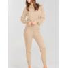 imageANRABESS Womens Two Piece Outfits Sweater Lounge Sets Long Sleeve Zip Up Knit Pullover Jogger Pants Tracksuit Travel OutfitsPink Apricot