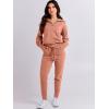 imageANRABESS Womens Two Piece Outfits Sweater Lounge Sets Long Sleeve Zip Up Knit Pullover Jogger Pants Tracksuit Travel OutfitsRust