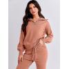 imageANRABESS Womens Two Piece Outfits Sweater Lounge Sets Long Sleeve Zip Up Knit Pullover Jogger Pants Tracksuit Travel OutfitsRust