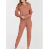 imageANRABESS Womens Two Piece Outfits Sweater Lounge Sets Long Sleeve Zip Up Knit Pullover Jogger Pants Tracksuit Travel OutfitsRust