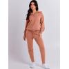 imageANRABESS Womens Two Piece Outfits Sweater Lounge Sets Long Sleeve Zip Up Knit Pullover Jogger Pants Tracksuit Travel OutfitsRust