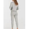 imageANRABESS Womens Two Piece Outfits Sweater Lounge Sets Long Sleeve Zip Up Knit Pullover Jogger Pants Tracksuit Travel OutfitsSilver Grey