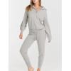imageANRABESS Womens Two Piece Outfits Sweater Lounge Sets Long Sleeve Zip Up Knit Pullover Jogger Pants Tracksuit Travel OutfitsSilver Grey
