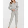 imageANRABESS Womens Two Piece Outfits Sweater Lounge Sets Long Sleeve Zip Up Knit Pullover Jogger Pants Tracksuit Travel OutfitsSilver Grey