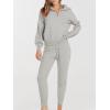 imageANRABESS Womens Two Piece Outfits Sweater Lounge Sets Long Sleeve Zip Up Knit Pullover Jogger Pants Tracksuit Travel OutfitsSilver Grey