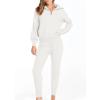 imageANRABESS Womens Two Piece Outfits Sweater Lounge Sets Long Sleeve Zip Up Knit Pullover Jogger Pants Tracksuit Travel OutfitsWhite