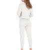 imageANRABESS Womens Two Piece Outfits Sweater Lounge Sets Long Sleeve Zip Up Knit Pullover Jogger Pants Tracksuit Travel OutfitsWhite