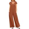 imageANRABESS Jumpsuits for Women 2025 Summer Casual Loose Cap Sleeve Crewneck Wide Leg Rompers Jumper One Piece Beach OutfitsOrange