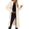 imageANRABESS Women Knit Long Cardigan Long Sleeve Open Front Lapel Oversized Sweater Coat 2025 Fall Duster Outerwear ClothesBeige