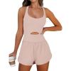 imageANRABESS Women Rompers Running Exercise Workout Set One Piece Jumpsuits Gym Yoga Outfits 2025 Summer Active Wear ClothesLight Pink