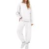 imageANRABESS Womens 2 Piece Outfits Sweatsuits Oversized Sweatshirts Barrel Pants Matching Lounge Sets 2025 Fall Travel ClothesWhite