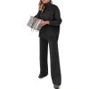 imageANRABESS Womens 2 Piece Outfits Turtleneck Matching Lounge Set Sweater Top Wide Leg Pants Fall Cozy Knit Sweatsuit LoungewearBlack