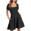 imageANRABESS Womens 2025 Summer Casual Dress Square Neck Puff Sleeve Boho Beach Vacation Short DressBlack