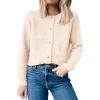 imageANRABESS Womens Cardigan Sweater Long Sleeve Button Down Lady Tweed Knit Jackets 2025 Fall OutfitsBeige