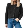 imageANRABESS Womens Cardigan Sweater Long Sleeve Button Down Lady Tweed Knit Jackets 2025 Fall OutfitsBlack