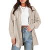 imageANRABESS Womens Corduroy Shacket Button Down Shirts Oversized Long Sleeve Casual Cardigan Jacket 2025 Fall Fashion ClothesBeige