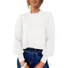 imageANRABESS Womens Cropped Sweaters Oversized Crewneck Long Batwing Sleeve Side Slit Ribbed Knit Pullover Tops 2025 Fall ClothesWhite