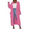 imageANRABESS Womens Long Cardigan Sweater 2025 Oversized Coat Long Sleeve Open Front Knit Maxi Outwear Fall Trendy Jacket ClothesHot Pink